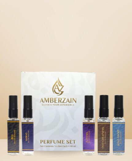 Signature Perfume Combo (Set of 5 x 8ml) – Blu, Hawas, Gucci Flora, Oud Greatness & Polo Sport